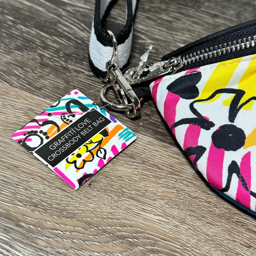Brighton Crossbody Zippered Fanny Pack Belt Bag New With Tags Graffiti Love - Picture 2 of 9